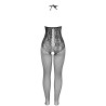 Subblime - 951849 Bodystocking Résille Ouvert Et Col Licou Noir Taille Unique